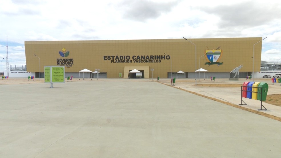 Estádio Canarinho deve ter mais de 80 leitos de internação — Foto: Reprodução/Rede Amazônica Roraima