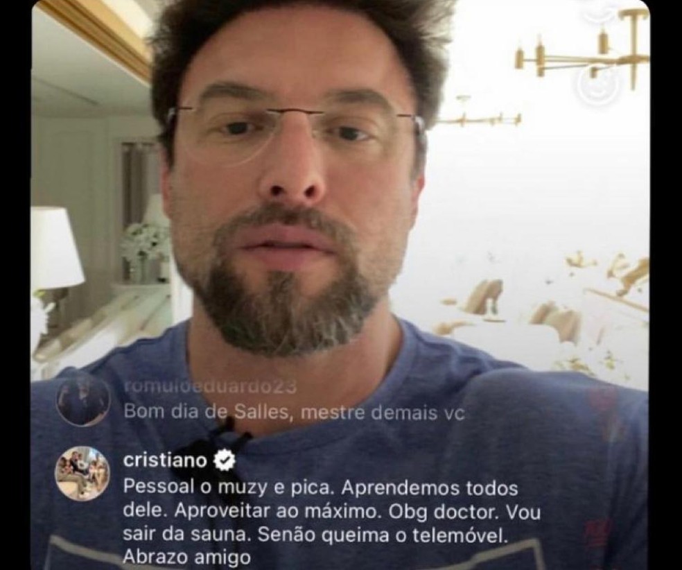 Cristiano Ronaldo comenta live de Paulo Muzy no Instagram — Foto: Reprodução