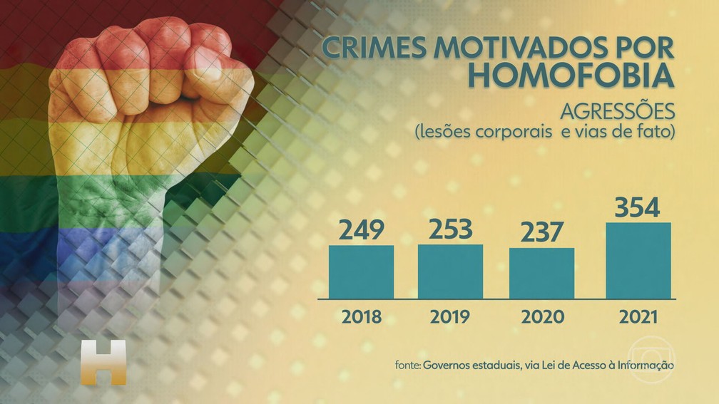 Casos de agressões por homofobia — Foto: TV Globo/Reprodução