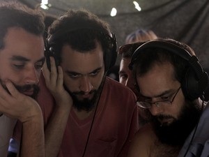Luiz Pretti, Pedro Diogenes e Ricardo Pretti, diretores do filme O último trago, que está na mostra competitiva do Festival de Cinema de Brasília (Foto: Festival de Cinema de Brasília/Divulgação)