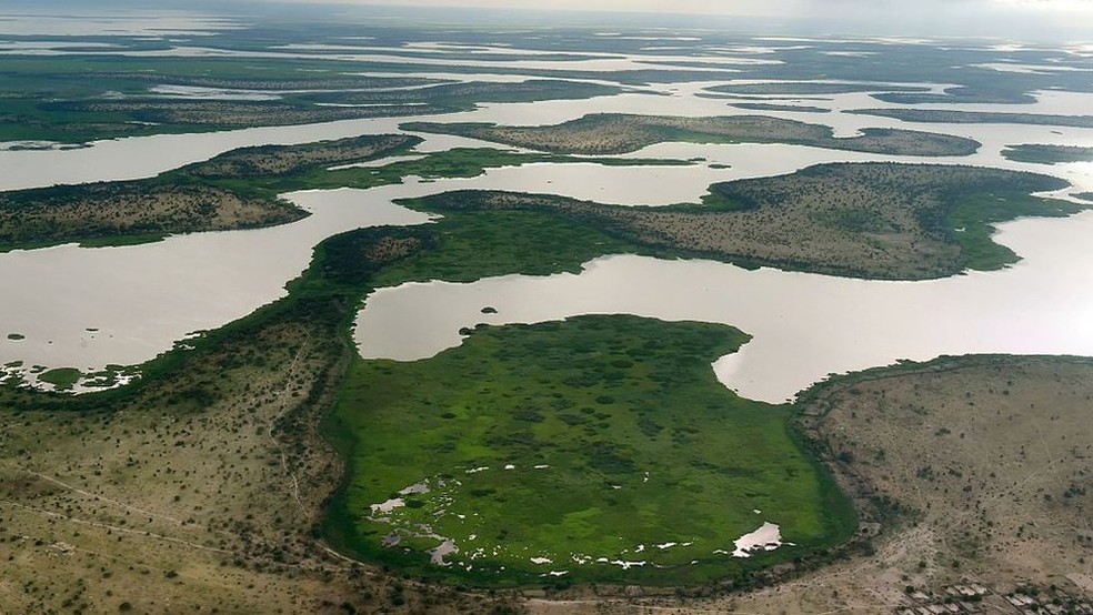 Antes de começar a secar, o lago Chade era como uma espécie de mar interno na África (Foto: Getty Images)