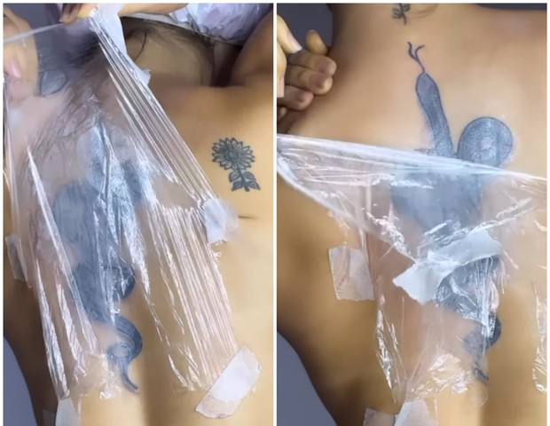 Musa do TikTok tenta clarear tatuagem com creme após se desesperar com resultado (Foto: Instagram)
