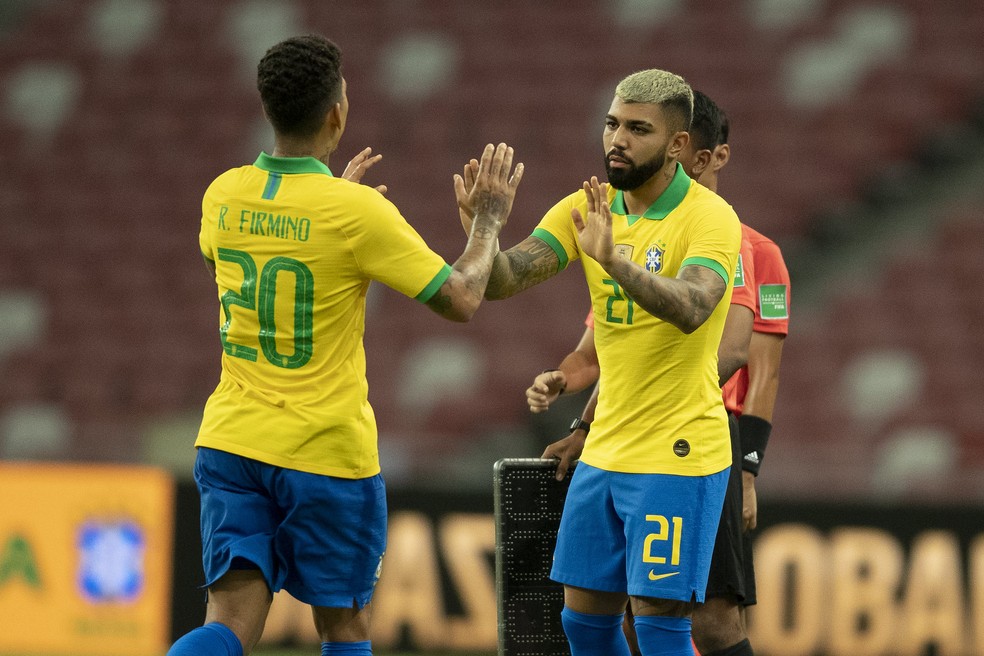 Gabigol desfalcou o Flamengo em todo início do Brasileirão por estar na Seleção — Foto: Lucas Figueiredo / CBF