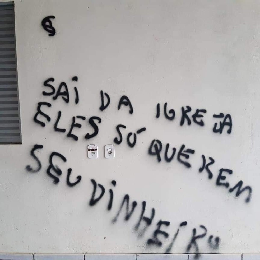 Igreja adventista é alvo de vandalismo no Pará. — Foto: Reprodução / Redes sociais