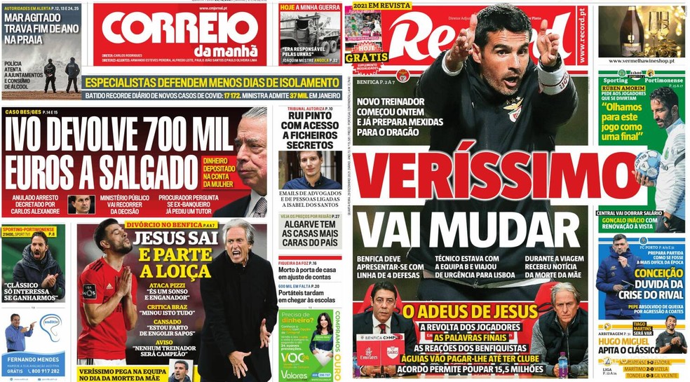 Técnico deixou o Benfica em comum acordo — Foto: Reprodução