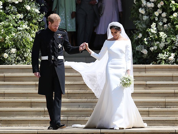 O vestido de noiva de Meghan Markle (Foto: Getty Images)