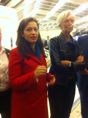 Sandra Boccia (PEGN) e Christine Lagarde (FMI) (Foto: Reprodução)