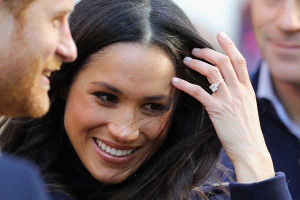 A aliança da atriz e duquesa Meghan Markle dada pelo Príncipe Harry (Foto: Getty Images)