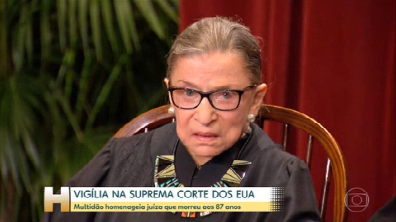 Multidão homenageia juíza americana Ruth Bader Ginsburg, que morreu aos 87 anos