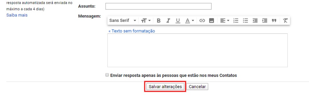 É preciso salvar as alterações para não perder as assinaturas criadas — Foto: Reprodução/Rodrigo Fernandes