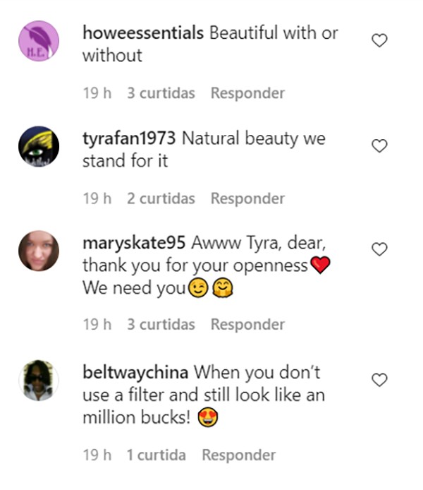 Seguidores de Tyra Banks se encantaram com selfies dela (Foto: Reprodução / Instagram)