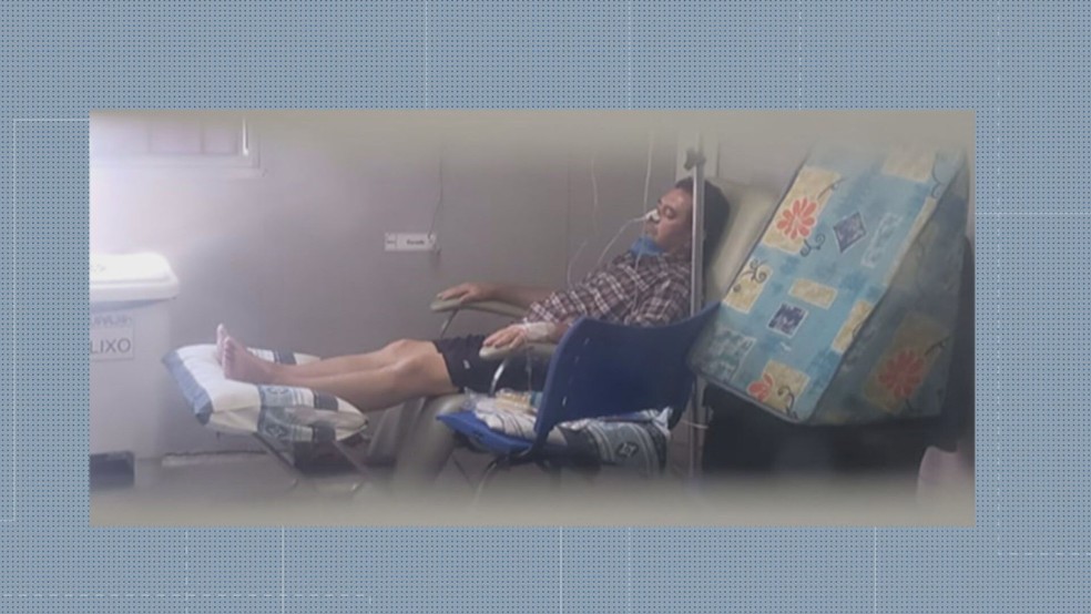 Pedro Bezerra da Costa estava na UPA da Tijuca, aguardando transferência para uma UTI — Foto: Reprodução/TV Globo