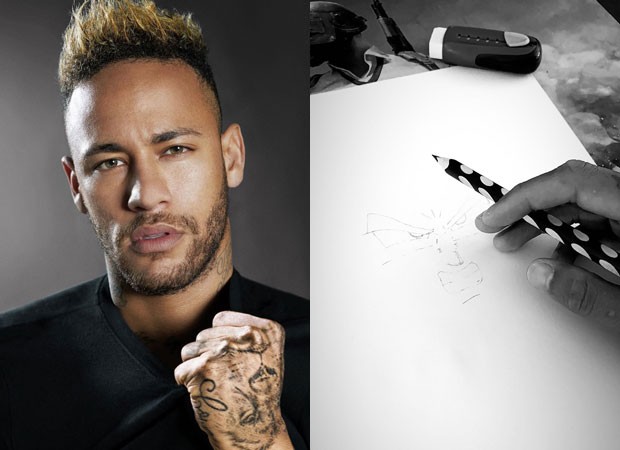 Neymar mostra habilidade no desenho com esboço de 'Dragon Ball