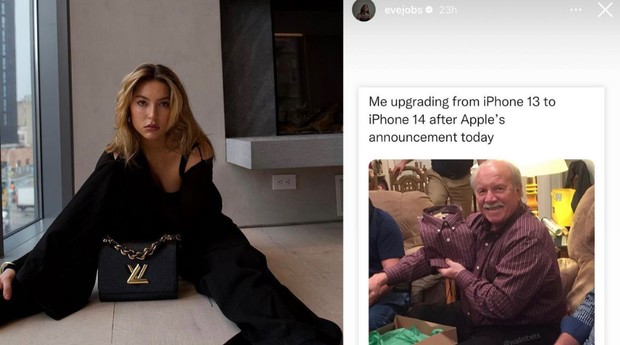 Eve Jobs, filha de Steve Jobs, ironiza novo iPhone 14 (Foto: Reprodução/Instagram)