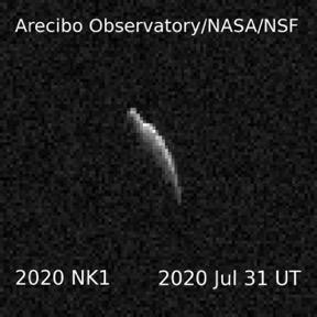 2020 NK1, asteroide potencialmente perigoso à Terra, é visto pelo Observatório de Arecibo, em Porto Rico (Foto: Observatório de Arecibo)