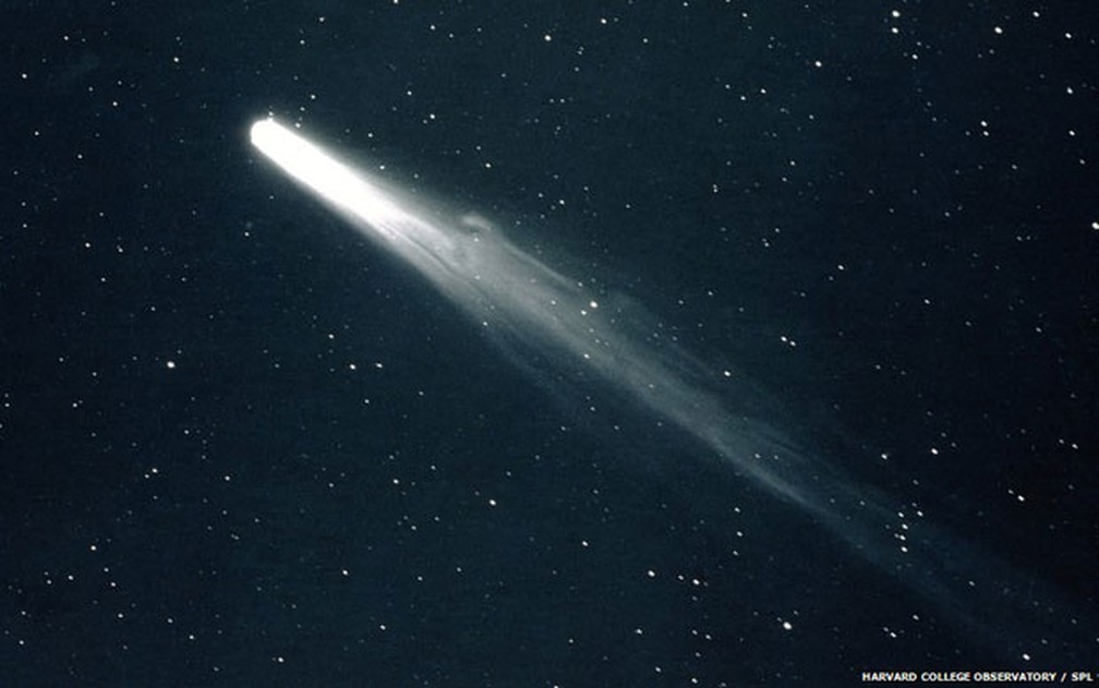Cometa Halley — Foto: Observatório de Harvard/SPL/BBC