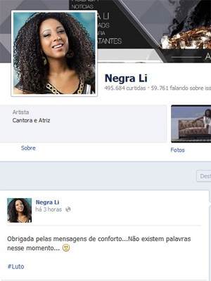 Cantora agradeceu apoio pelo Facebook (Foto: Reprodução/Facebook)