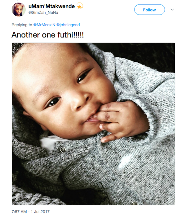 Um bebê parecido com John Legend (Foto: Twitter)