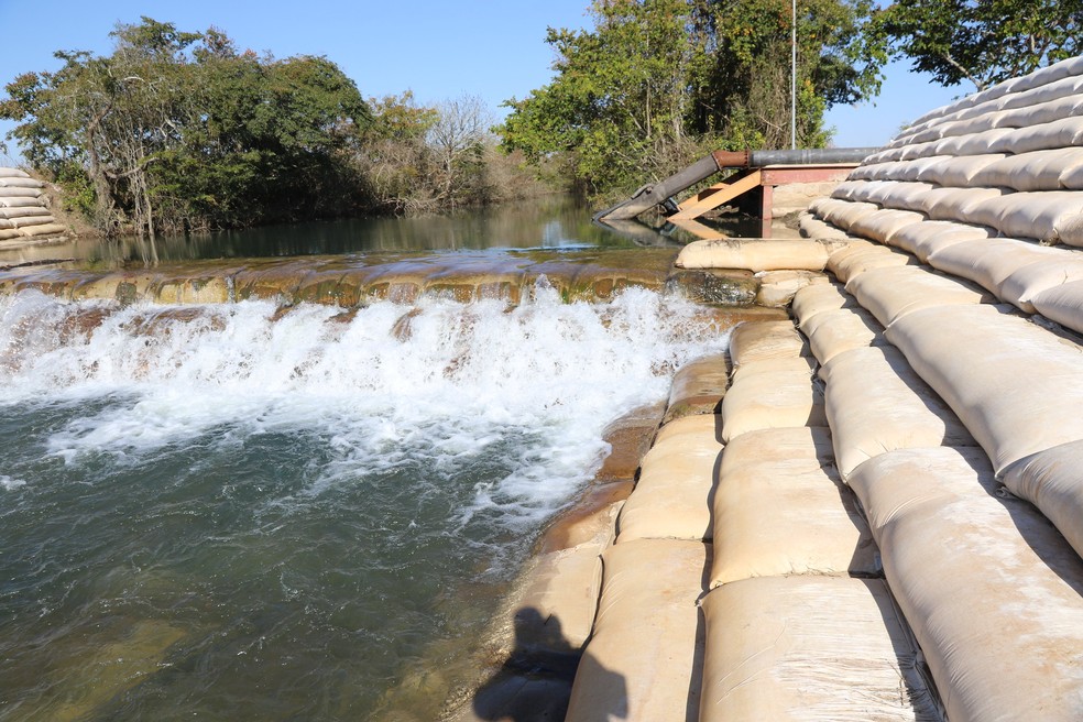 Vazão do Rio Claro em Uberaba no dia 12 de julho de 2021 — Foto: Codau/Divulgação