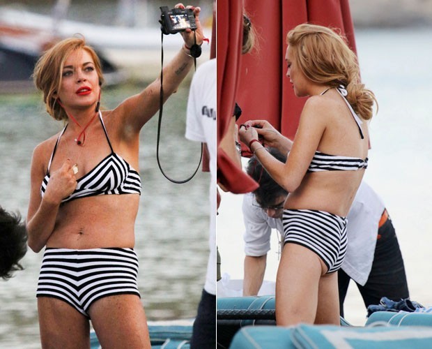 Lindsay Lohan na Grécia em 2015 (Foto: The Grosby Group)