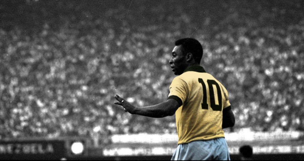 Pelé jogando pela seleção brasileira — Foto: Editoria de Artes