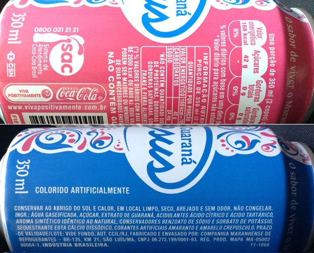 Verso da lata informa que produto é uma marca da Coca-Cola; bebida tem aroma de cravo e canela, mas fórmula exata também é misteriosa (Foto: G1)