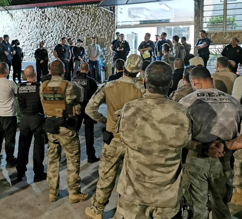 Policiais de v&aacute;rias cidades da regi&atilde;o participam de a&ccedil;&atilde;o contra o tr&aacute;fico e crime organizado &mdash; Foto: Divulga&ccedil;&atilde;o/Pol&iacute;cia Civil