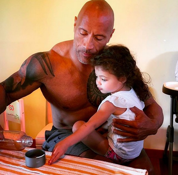 O ator Dwayne The Rock Johnson com a filha Jasmine (Foto: Instagram)