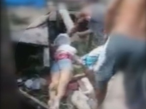 Homem suspeito de agredir dona de casa com um pedaço de madeira é preso em Guarujá, SP (Foto: Reprodução / TV Tribuna)