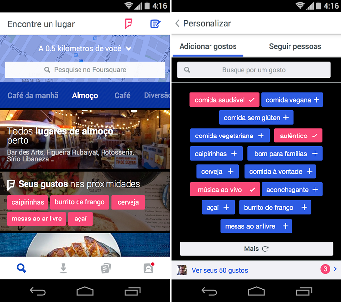 Foursquare é um app de recomendações (Foto: Divulgação/Foursquare)