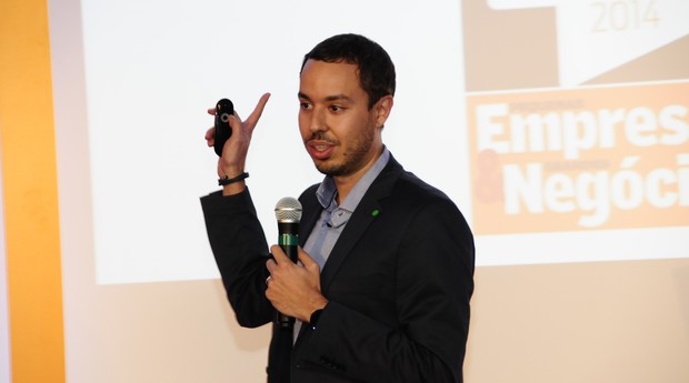 Gustavo Caetano, CEO da SambaTech, durante sua palestra no Prêmio Empreendedor de Sucesso 2014 (Foto: Sylvia Gosztonyi)