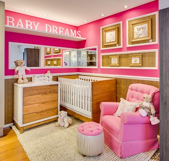 Espaço Baby Fashion: O rosa vibrante foi a escolha da arquiteta Tatielly Zammar para um quarto de bebê fashion