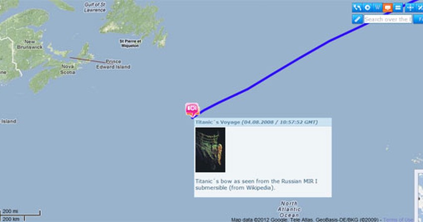 Onde O Titanic Afundou Google Maps