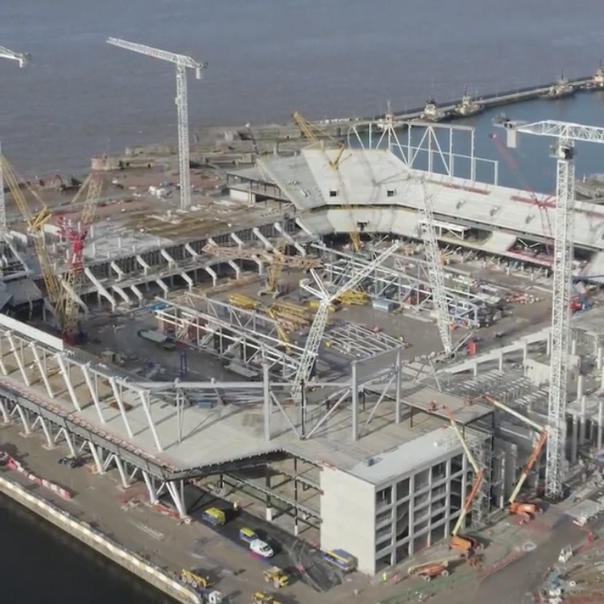 Everton divulga imagens das obras do novo estádio; veja futebol