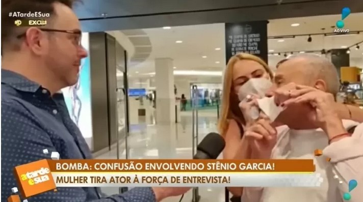 Stênio Garcia e esposa Marilene, que apareceu criticando o marido (Foto: Reprodução/Rede TV!)