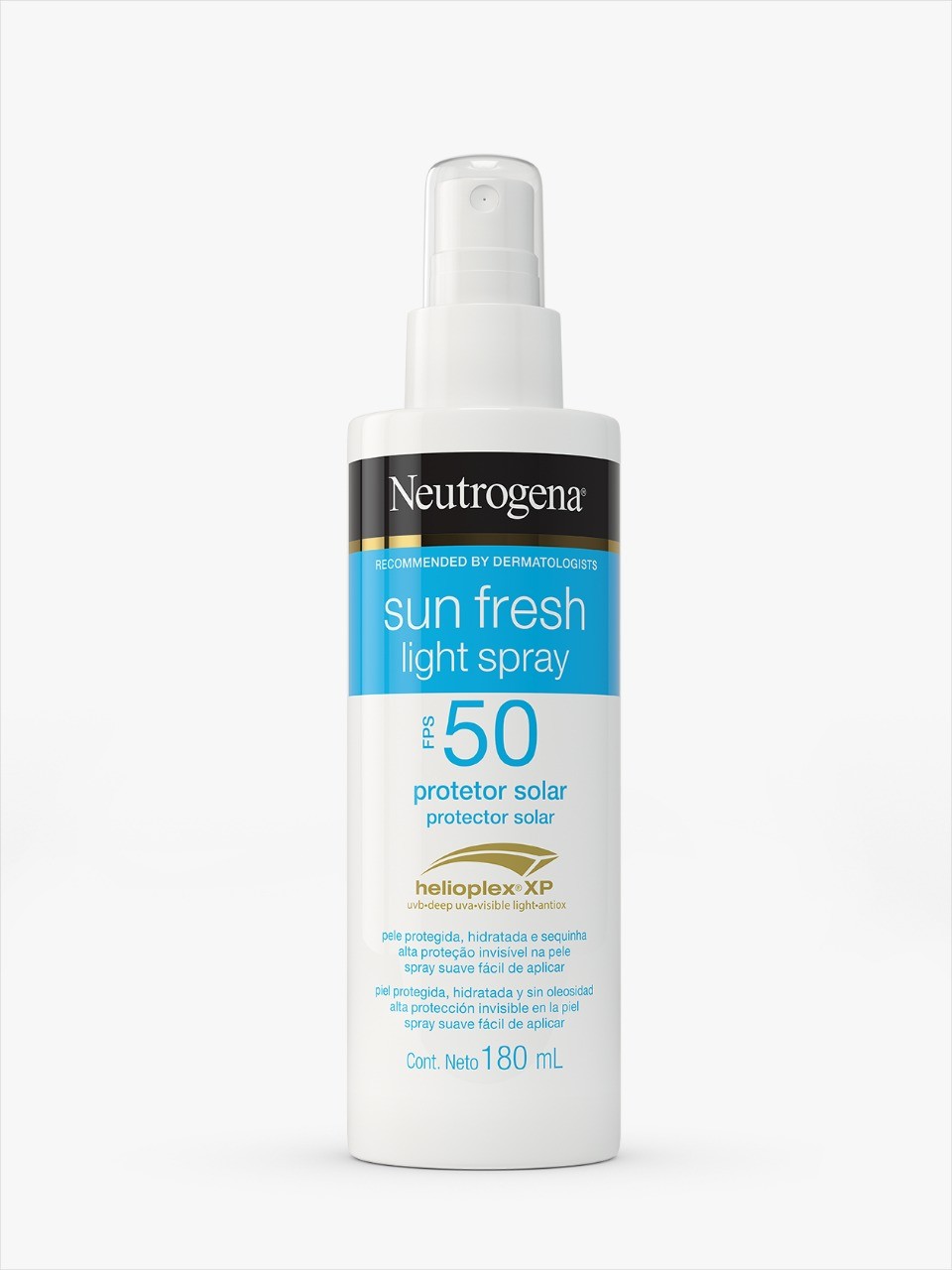 Sun Fresh Light Spray, FPS 50, Neutrogena, R$ 76,90 (180 ml): textura leve, toque seco (Foto: Divulgação)