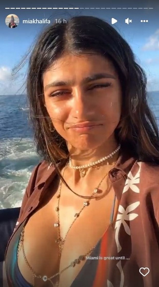 Mia Khalifa foi perseguida em passeio de barco em Miami (Foto: Reprodução / Instagram)