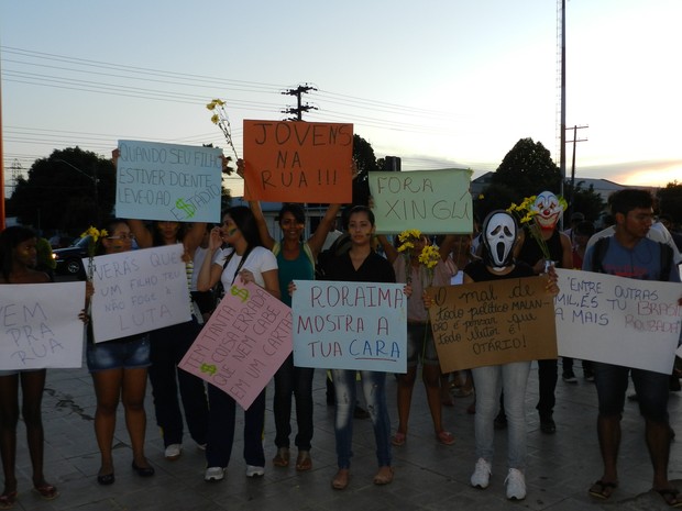 Protesto em Roraima (Foto: Bruno Perez/G1)