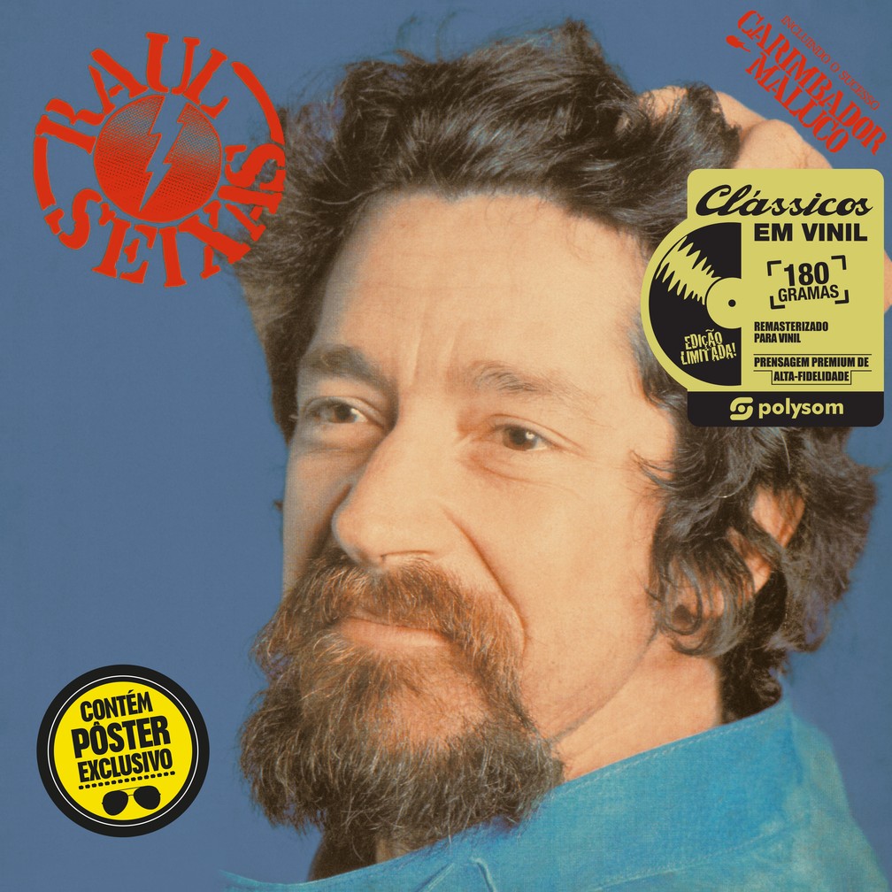 Imagem promocional da edição em LP do álbum 'Raul Seixas', lançado originalmente em 1983 — Foto: Divulgação