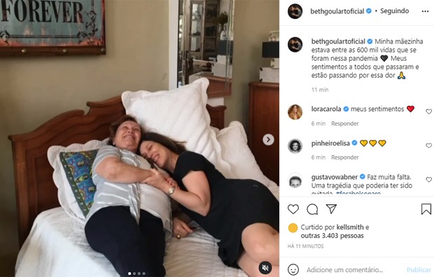 Beth Goulart fala da morte da mãe, Nicette Bruno (Foto: Reprodução/Instagram)