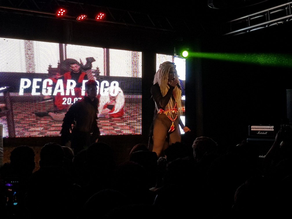 Recentemente, Maju Shanii abre o show da drag Glória Groove, em Maceió (Foto: Derek Gustavo/G1)