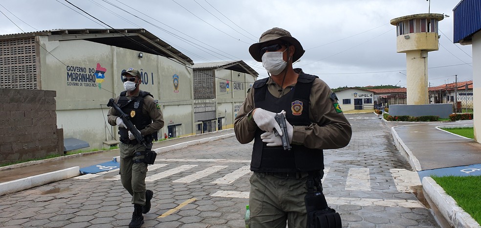 Agentes da Secretaria de Administração Penitenciária do Maranhão (SEAP) realizam o monitoramento em unidade prisional. — Foto: Divulgação/Secretaria de Administração Penitenciária do Maranhão (SEAP)