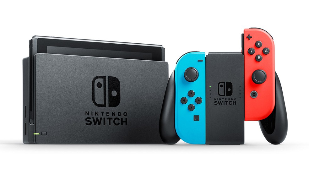 Nintendo Switch pode ser usado como videogame convencional, ligado à TV, ou de forma portátil, usando uma tela parecida com um tablet (Foto: Divulgação/Nintendo)