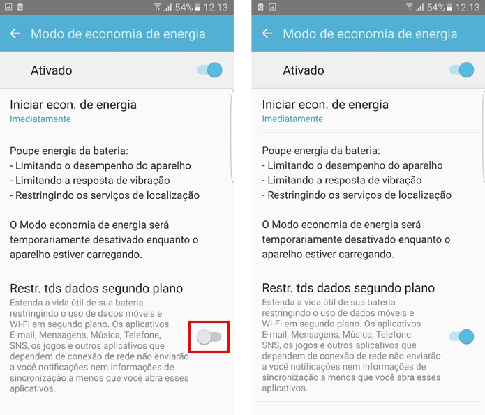 Restrinja os dados em segundo plano no Galaxy S7 (Foto: Reprodução/Aline Batista)