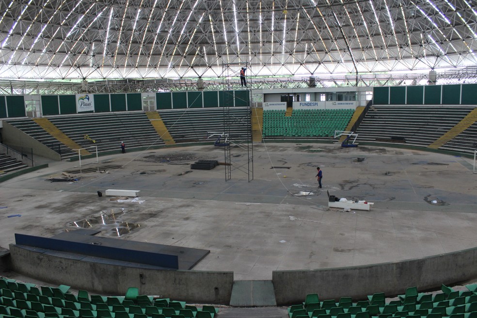 Reforma do Ginásio Verdão: foto de 2013 (Foto: Wenner Tito)