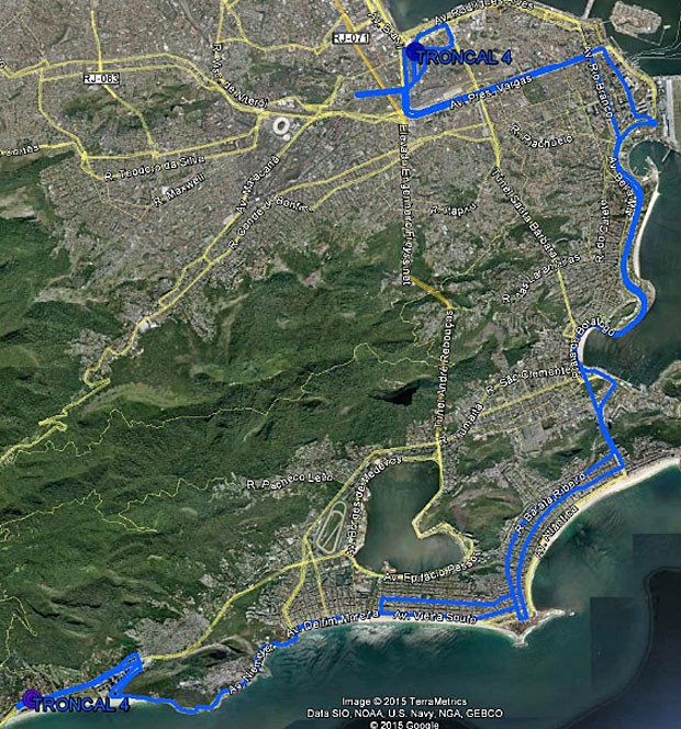Linha troncal 4 (Foto: Reprodução / Prefeitura do Rio / Google Maps)