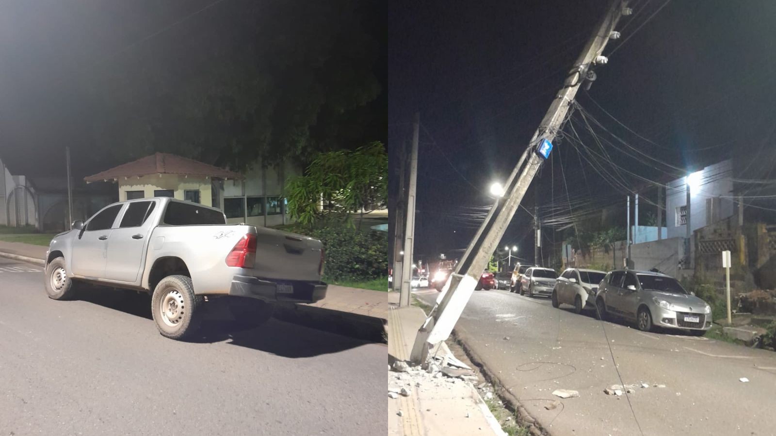 Caminhonete atinge poste na avenida Rui Barbosa e provoca falta de energia em alguns pontos de Santarém 