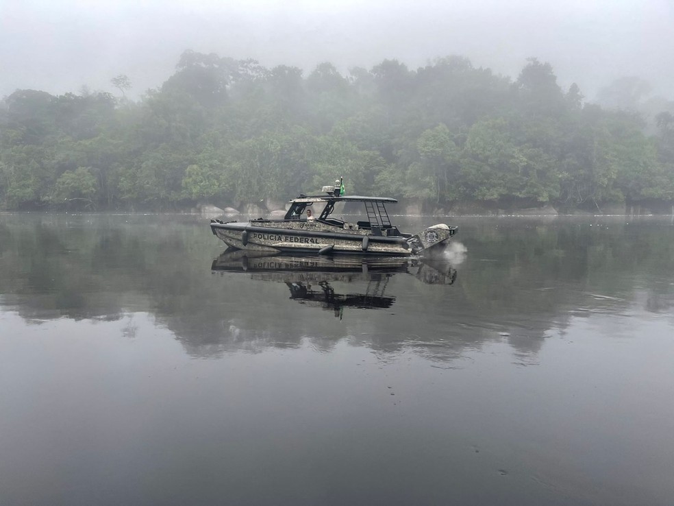 Operação no Rio Marié, no Amazonas  — Foto: PF-AM