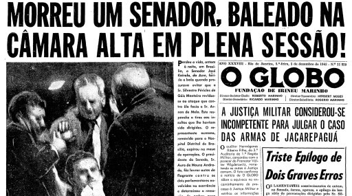Primeira página do GLOBO no dia 4 de dezembro de 1963