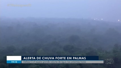 Palmas registra chuva forte após alerta laranja do Inmet